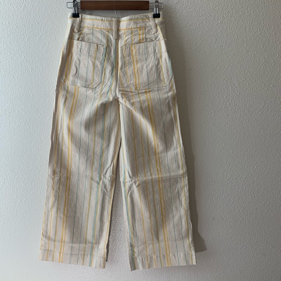 Madewell Emmett Wide Leg Crop Jeans In Stripe 24T - Picture 7 of 8
